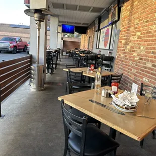 So cold patio is empty