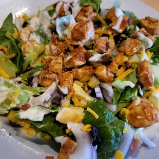 Barbecue chicken salad with ranch dressing - &apos;A&apos; grade on the delicious scale