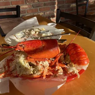 2 lobster aftermath... sorry didn&apos;t take the before feast photo