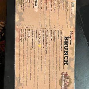 Brunch menu for the Looking Glass!