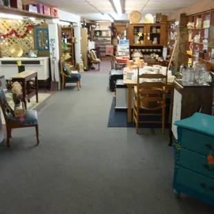 The view from the steps in the large basement.