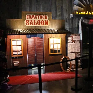 Our rustic western saloon photo booth rental all lit up.