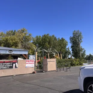 Back entrance to patio from parking lot