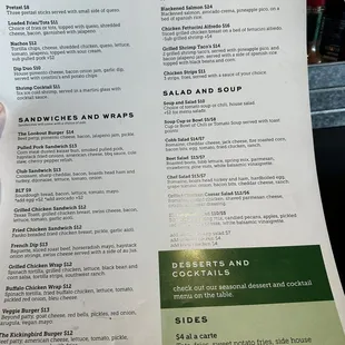 Full menu