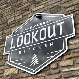 sign outside on the patio fireplace