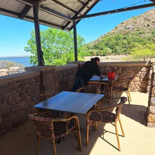 There's one of the spider fighters hard at work