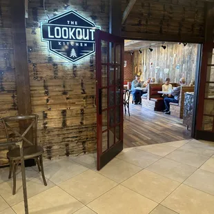 the entrance to the restaurant