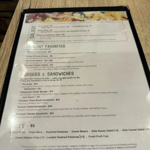 menu