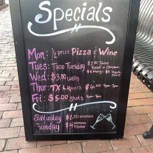 Specials menu!!!!