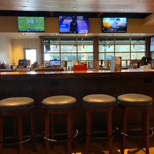 a row of bar stools