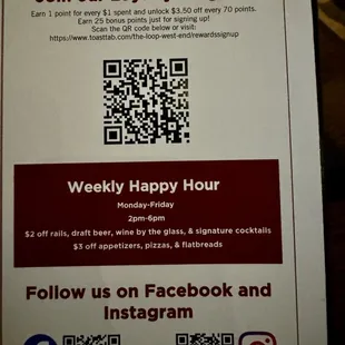 Happy hour menu - Dec 2024