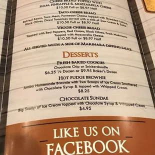 Cheese breads/Desserts