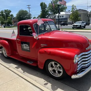 Outside the place neat old truck