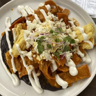 Chicken chilaquiles so good