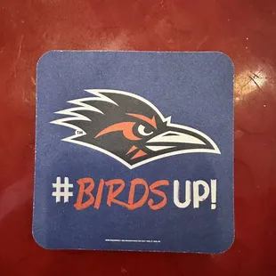 a bird&apos;s up sticker