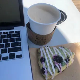 La Paz and lemon blueberry scone