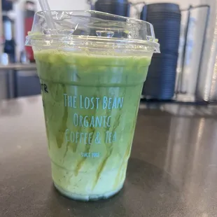 Matcha honey refresher