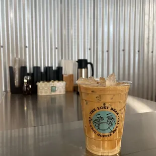 Iced flat white with almond milk