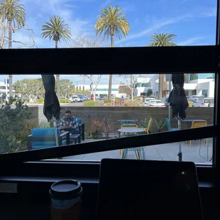 Window view to outside patio