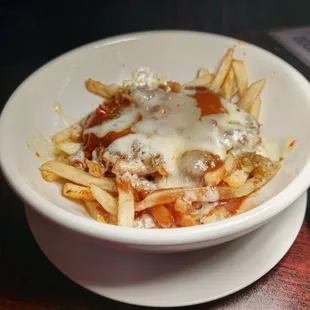 a bowl of pasta and cheese