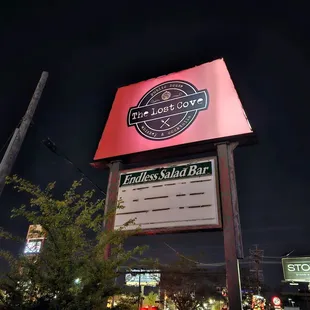 a sign for the restaurant