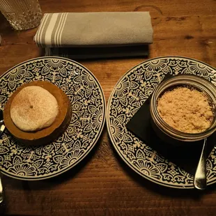 Pumpkin pie and chocolate mousse