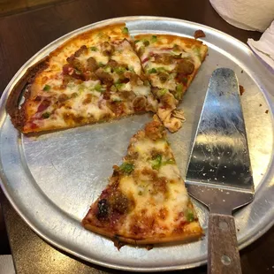 Gluten free sausage and green pepper!