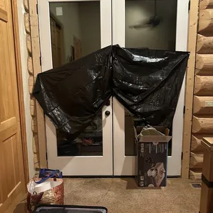 Had to use trash bags to cover window in master bedroom. No privacy other guest can see right in