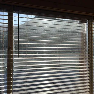 Dirt cobweb filled window