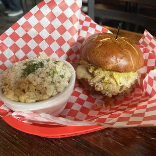 Bratwurst sandwich + Mexicali Street Corn