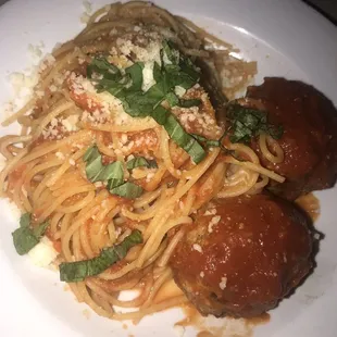 Spaghetti and meatballs