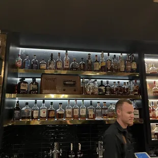Whiskey and tequila Bar selection
