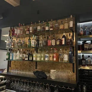 Whiskey and tequila Bar selection