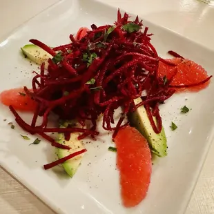 Raw Beet, Avocado, and Ruby Grapefruit Salad