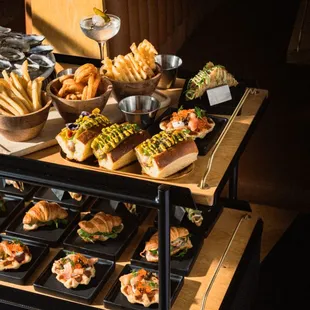 a variety of food on display