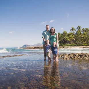 Family portrait on the beach