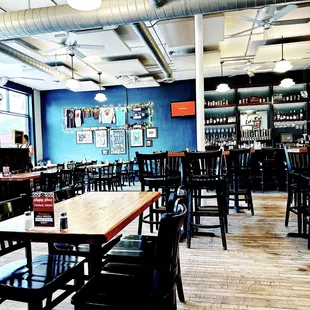 a restaurant with tables and chairs