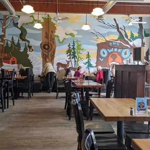 The Lowbrow mural. Cozy and friendly.
