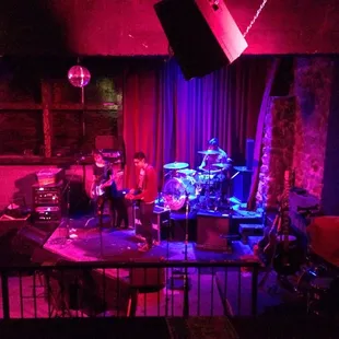 a band playing on stage