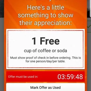 The waitress honored my coupon, but stated the owner had no idea what it was and assumed it was something made up by Yelp. #kanyeshrug