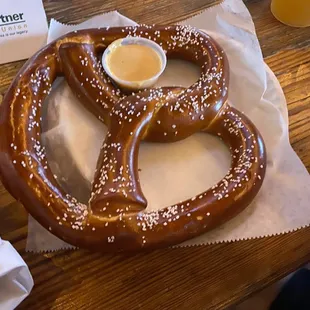 Pretzel with beer cheese