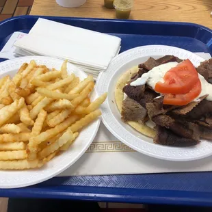 Gyros and fries