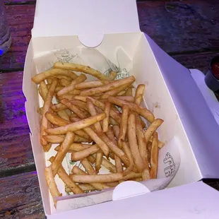 fries were so good, great vibes, and fun music