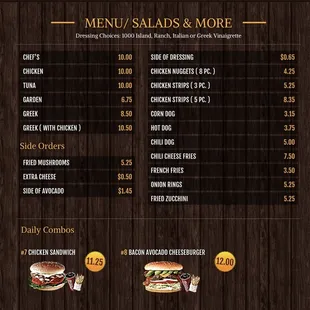 Salad and More Menu August 2022