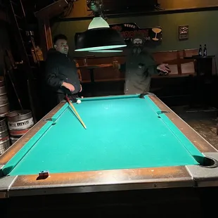 two men playing a game of pool