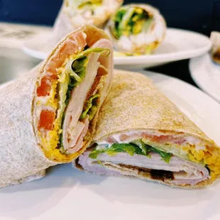 a sandwich cut in half