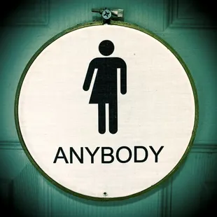 a toilet sign on a door