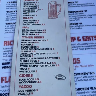 Drink menu June 2021