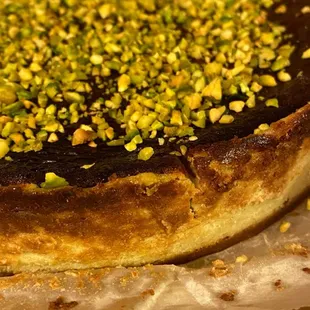 Pistachio Basque Cheesecake from @PhillyTartas 10&quot;. 12-Slices. $80.