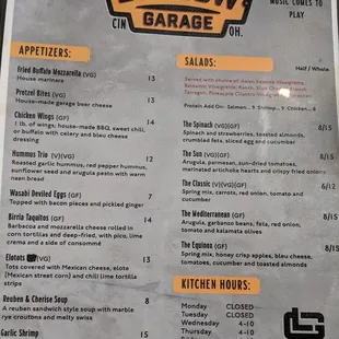 Menu front